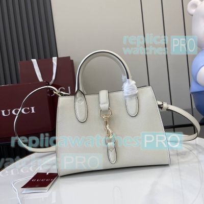 Replica GG Ivory White Small Tote Bag With Hook Closure